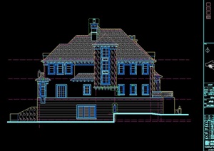 某欧式独栋多层别墅CAD方案图