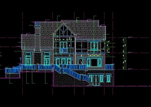 某欧式独栋别墅住宅设计cad方案图