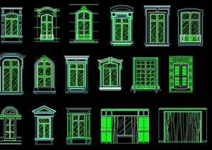 欧式传统建筑元素cad窗台方案