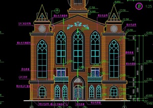 某教堂建筑详细设计cad施工图