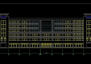现代6层二星级宾馆设计cad方案图