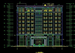 现代十层宾馆建筑设计设计cad方案图