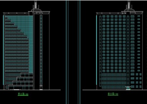 现代22层宾馆建筑设计cad图含总平图