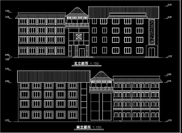 某市养护工区3个旅馆设计cad方案(1)