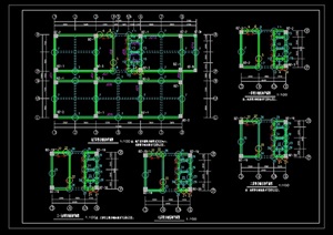 3层框架剪力墙结构宾馆结构设计cad方案图