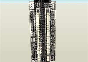 某高层住宅精细建筑SU(草图大师)模型