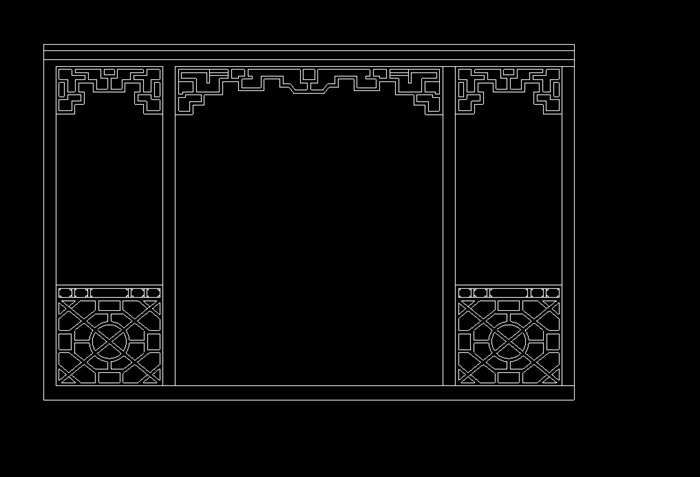 7个中式屏风门CAD常用图块(4)