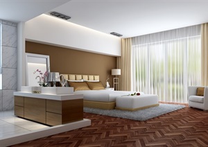 住宅室内空间卧室设计3d模型