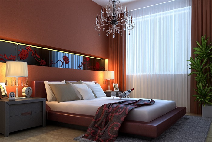 现代详细卧室空间装饰3d模型(1)