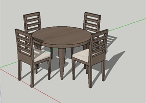 现代餐桌椅详细设计SU(草图大师)模型