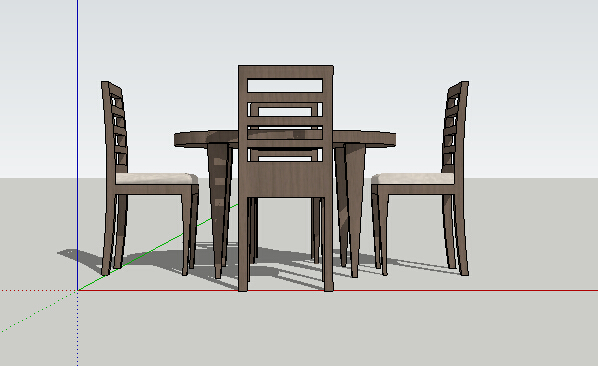 现代餐桌椅详细设计su模型