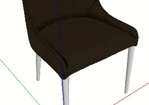 简约灰色单人椅子SU(草图大师)模型