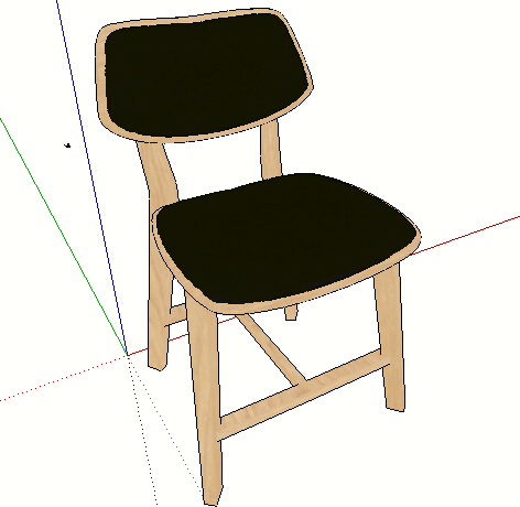 木纹椅子设计su模型