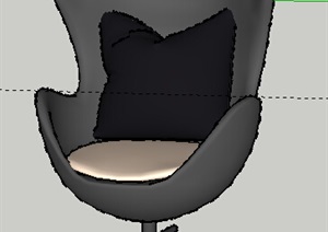 简约转椅靠椅设计SU(草图大师)模型