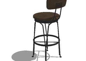 古典风格高脚椅设计SU(草图大师)模型