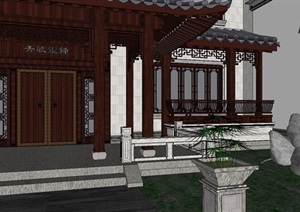 古典中式别墅建筑群ＳＵ模型