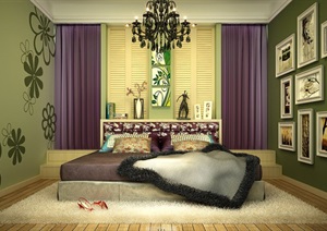 欧式家装卧室设计3d模型