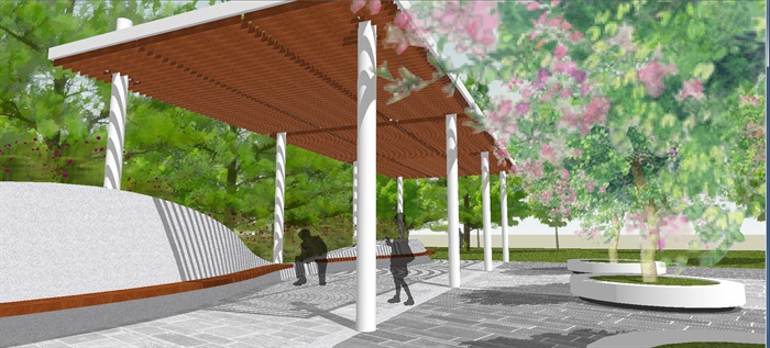 高新区桂龙桥公园两个景观节点ＳＵ模型(6)