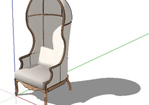 某欧式独特造型的靠椅设计SU(草图大师)模型