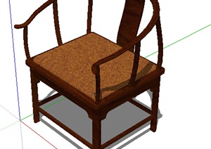 古典中式椅子详细设计SU(草图大师)模型