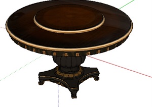 某欧式圆形餐桌设计SU(草图大师)模型