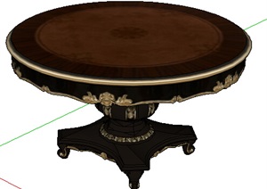 某欧式详细圆形桌子设计SU(草图大师)模型