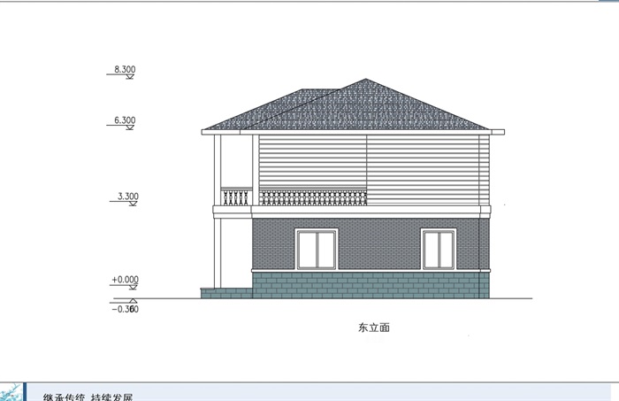 美式二层别墅设计jpg方案及效果图(4)