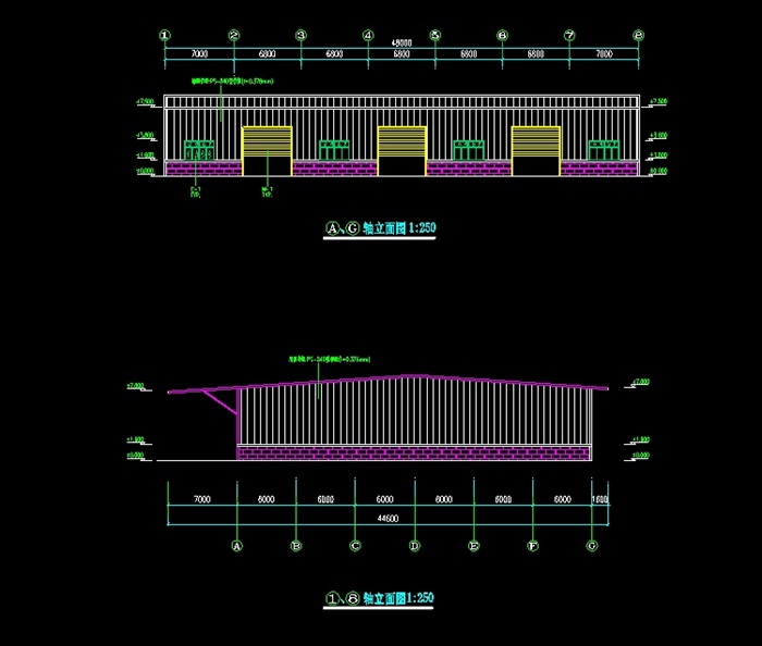 某公司钢结构工程成品库设计CAD图(1)