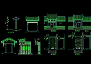 中国古典中式四合院设计cad方案
