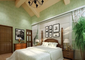 室内住宅卧室空间设计3d模型及效果图