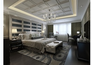某欧式详细完整的卧室装饰3d模型