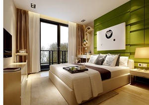 现代主卧室空间装饰设计3d模型