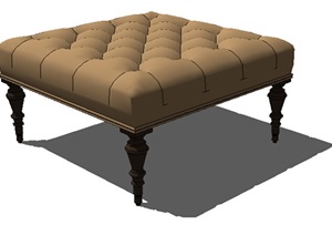 某欧式沙发坐凳SU(草图大师)模型