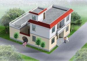 现代简约二层农村自建房别墅建筑方案