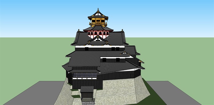日本古建寺庙设计su模型