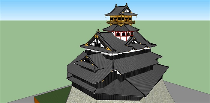 日本古建寺庙设计su模型