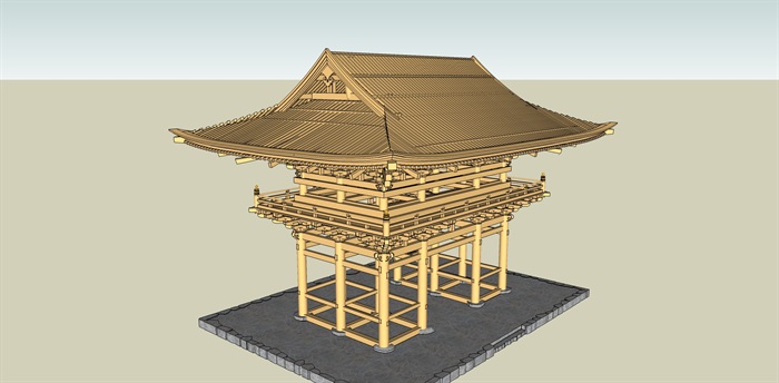 木制日本古建设计su模型