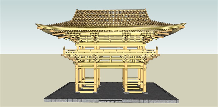 木制日本古建设计su模型