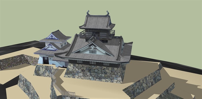 日本古建寺庙庙宇建筑su模型