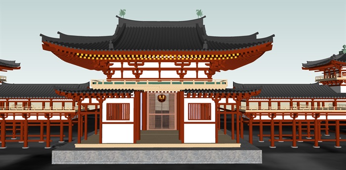 日式风格古建筑su模型