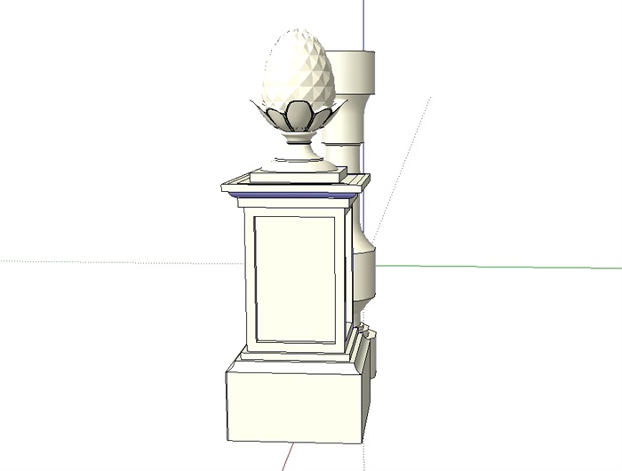 某欧式柱子、松子柱子设计su模型(2)