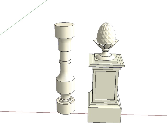 某欧式柱子、松子柱子设计su模型(3)