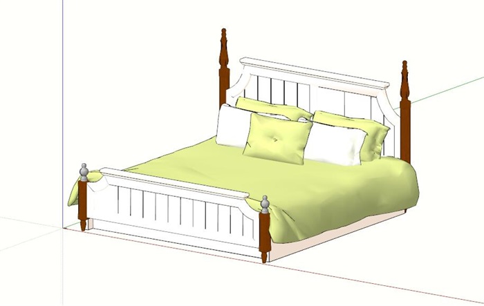 某欧式详细卧室床设计su模型