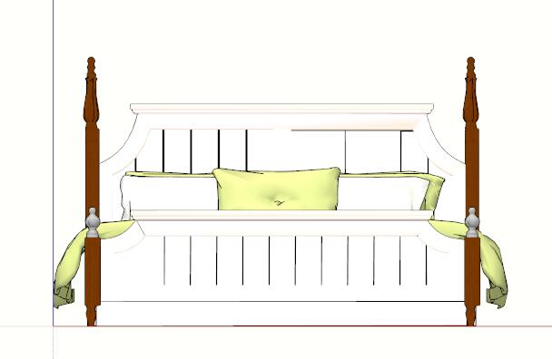 某欧式详细卧室床设计su模型