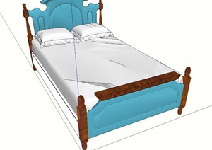 某室内欧式卧室床设计SU(草图大师)模型