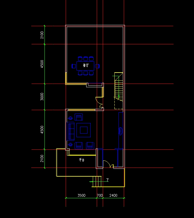 连排别墅设计cad方案图(1)