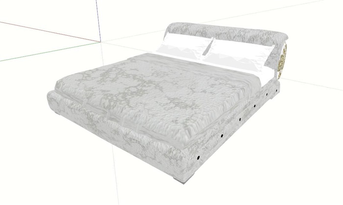 某室内卧室双人床设计su模型