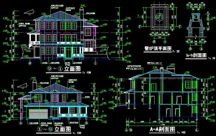 现代二层独栋别墅建筑方案图(2)