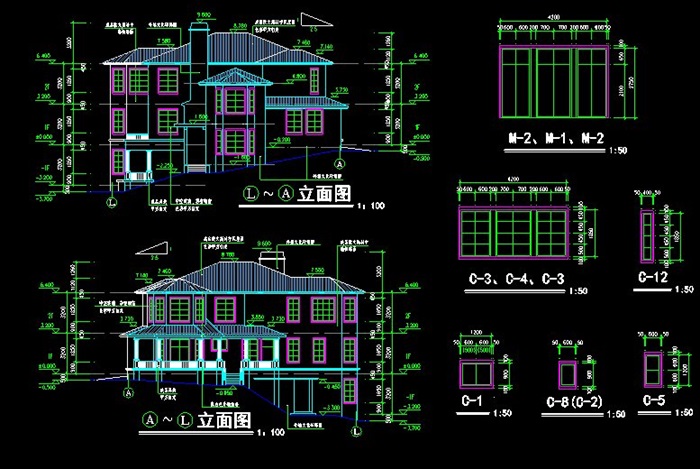 现代二层独栋别墅建筑方案图(5)
