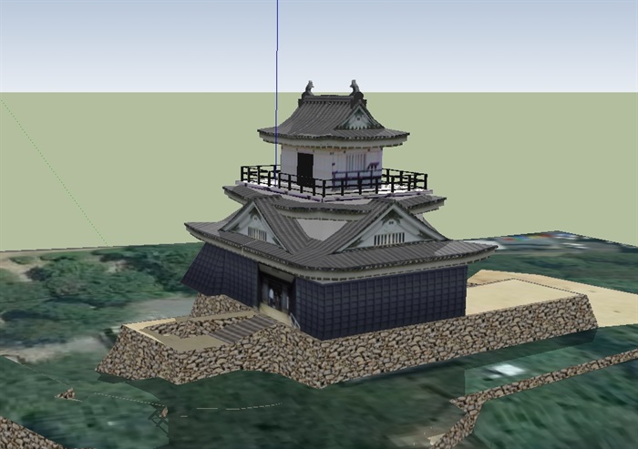 日本古建寺庙建筑设计su模型(2)
